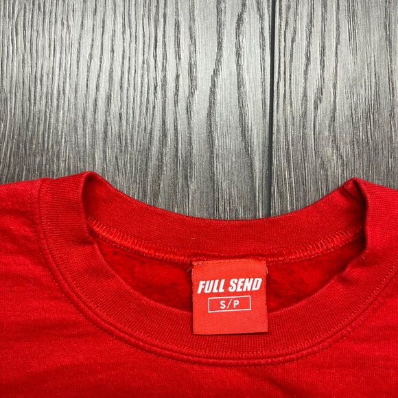 Full Send Nelk Boys Red Sweatshirt Small Mens Spell Out - Picture 4 of 8
